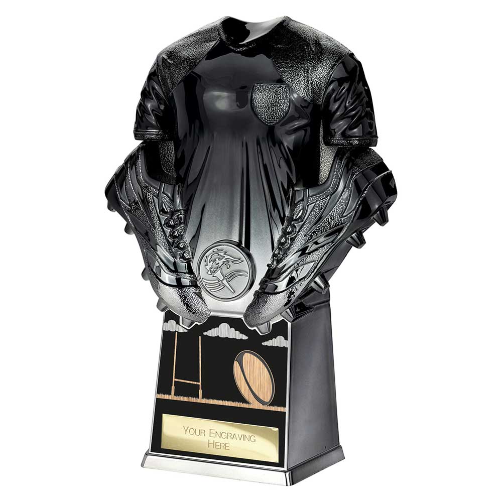 Invincible Rugby Shirt Heavyweight Award Black & Gunmetal