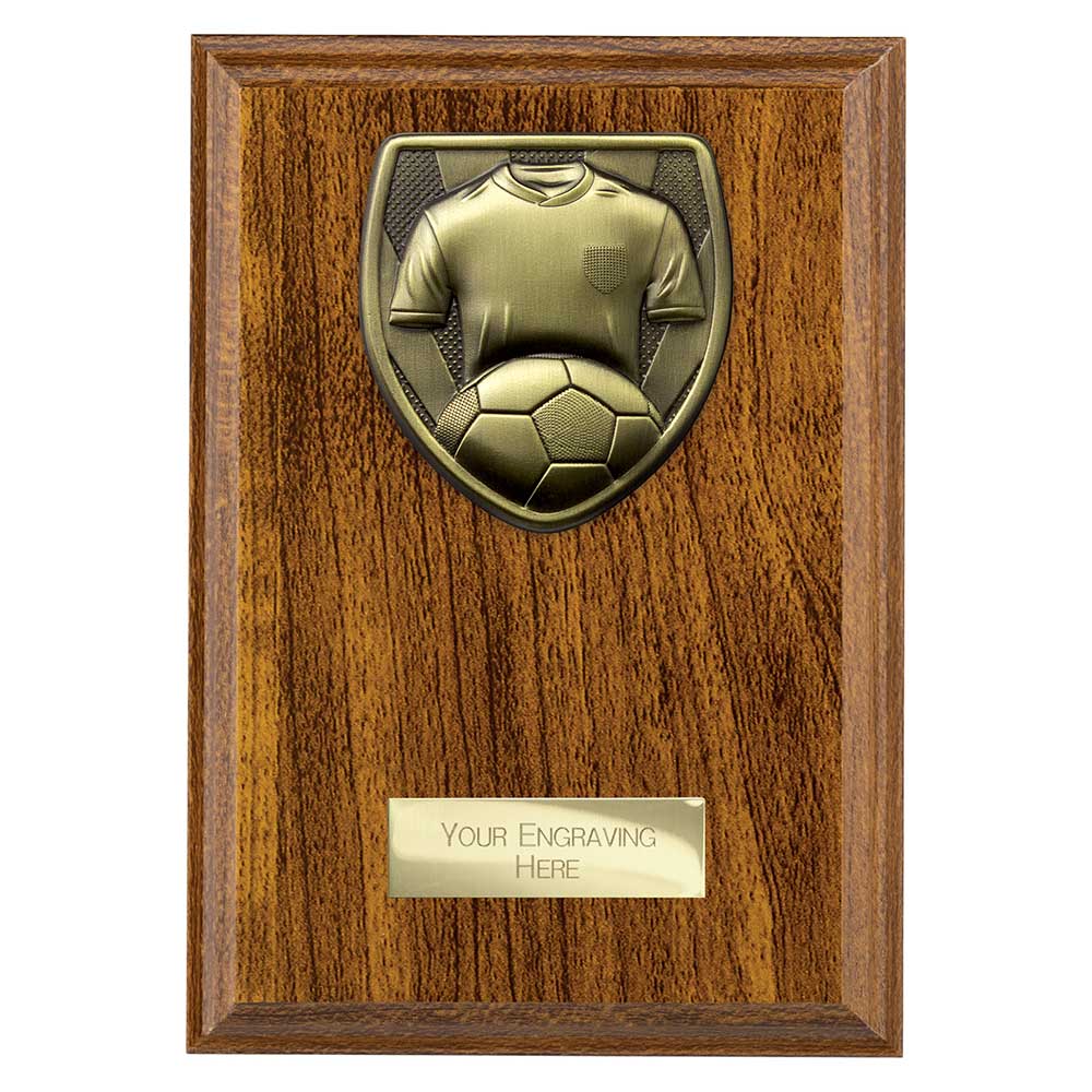 Cobra Plaque Football Shirt & Ball Award Walnut