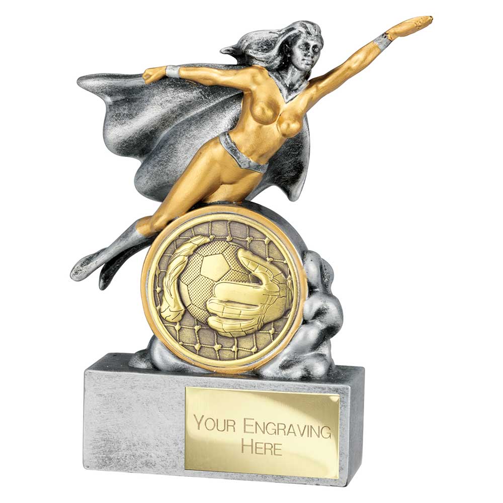 Hero Female Goalkeeper Award Antique Silver