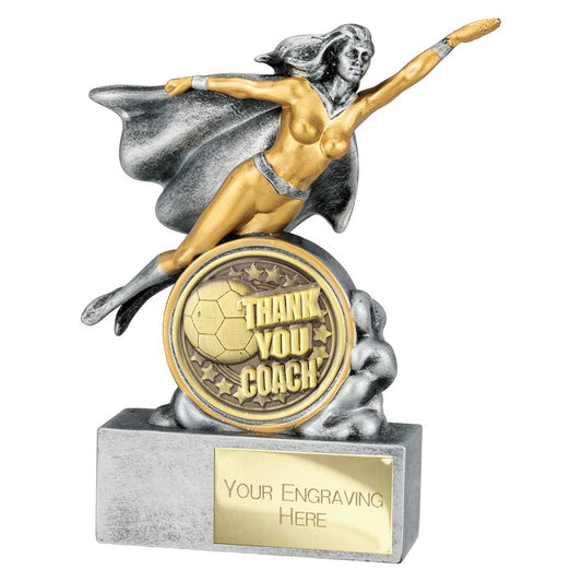 Hero Female Thank you Coach Award Antique Silver 140mm