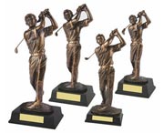 Antique Gold Resin Male Golfer