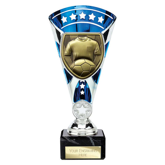 Cobra Star Cup Football Shirt & Ball Silver & Blue