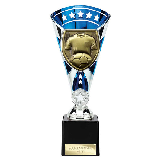 Cobra Star Cup Football Shirt & Ball Silver & Blue