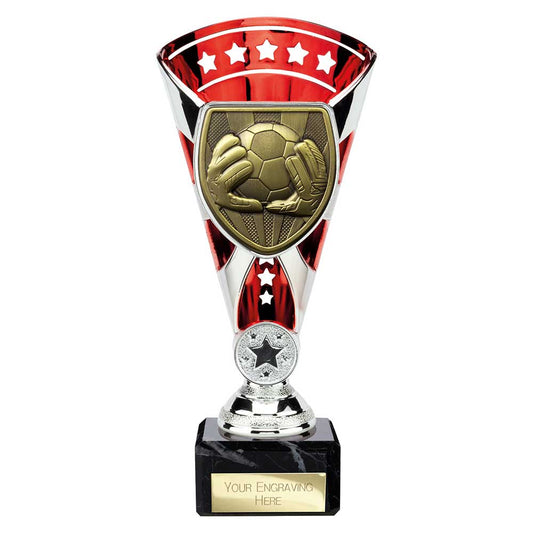 Cobra Star Cup Football Goal Keeper Silver & Red