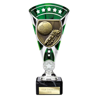 Cobra Star Cup Football Boot & Ball Silver & Green