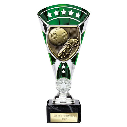 Cobra Star Cup Football Boot & Ball Silver & Green