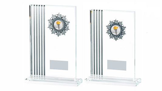 Crystal Stripe Glass Football Award (In Presentation Case)