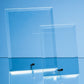 Bevelled Glass Rectangle with Chrome Pin