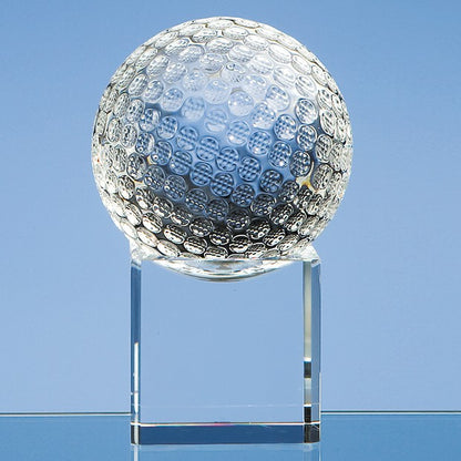 Optical Crystal Golf Ball on Clear Base