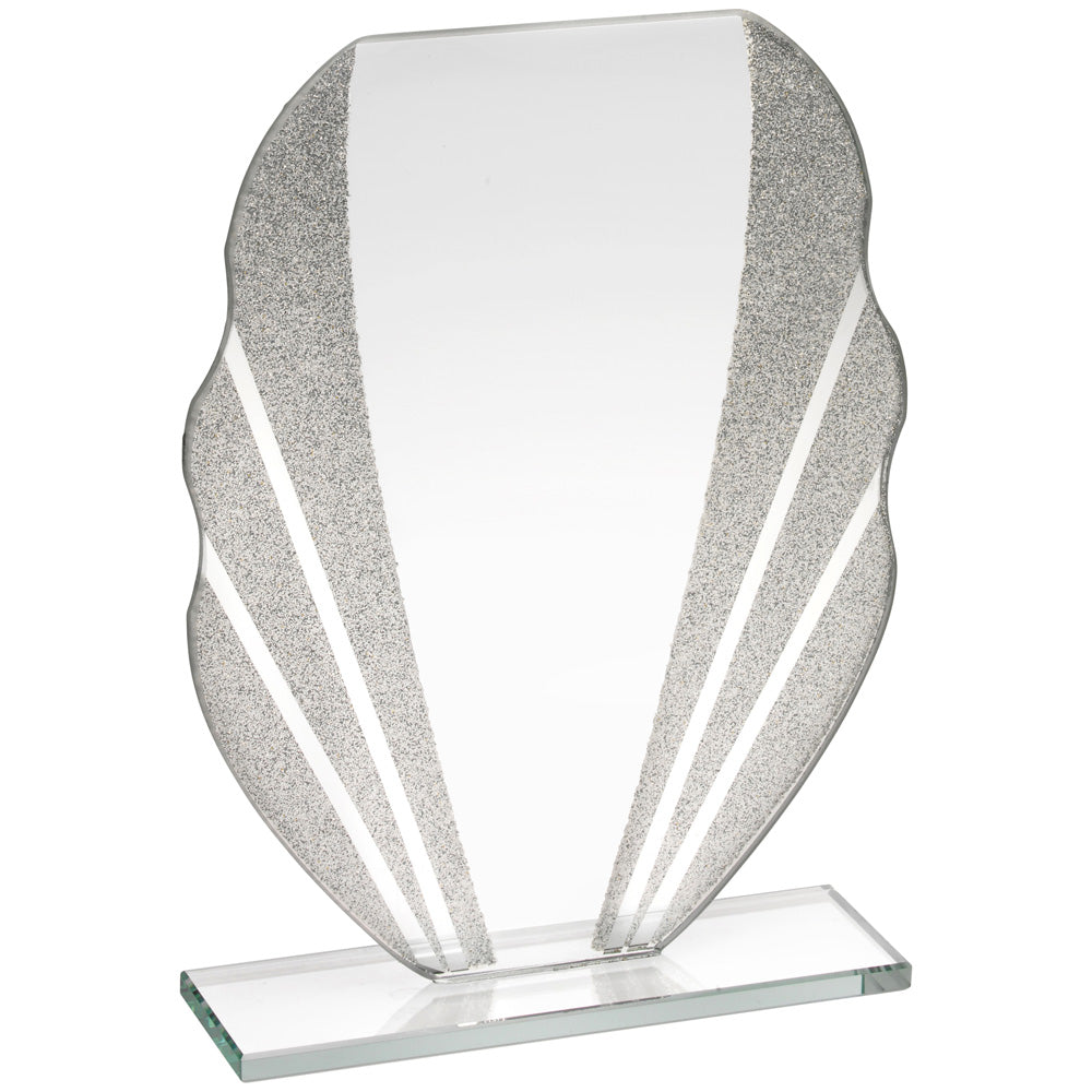 Jade Glass Plaque With Silver Glitter Detail