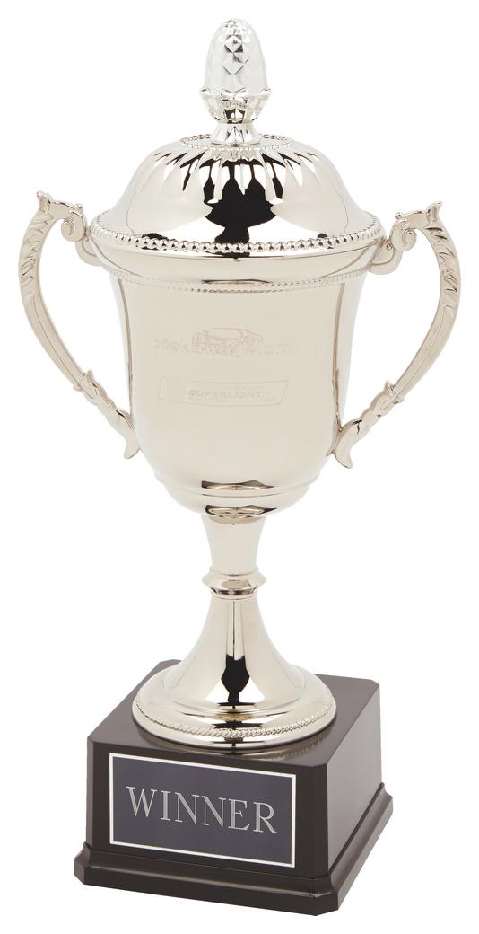 Nickel Plated Trophy Cup With Lid