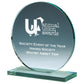 Round Jade Glass Upright Award - 3 Sizes