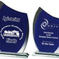 Clear-Blue Glass Curve Award - 2 Sizes