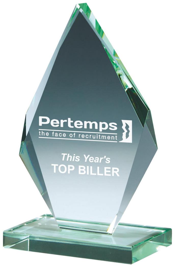 13.5cm Jade Glass Iceberg Award Jackson Trophies