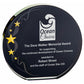 Circlular Glass Award - Black Background with Gold Stars - 2 Sizes