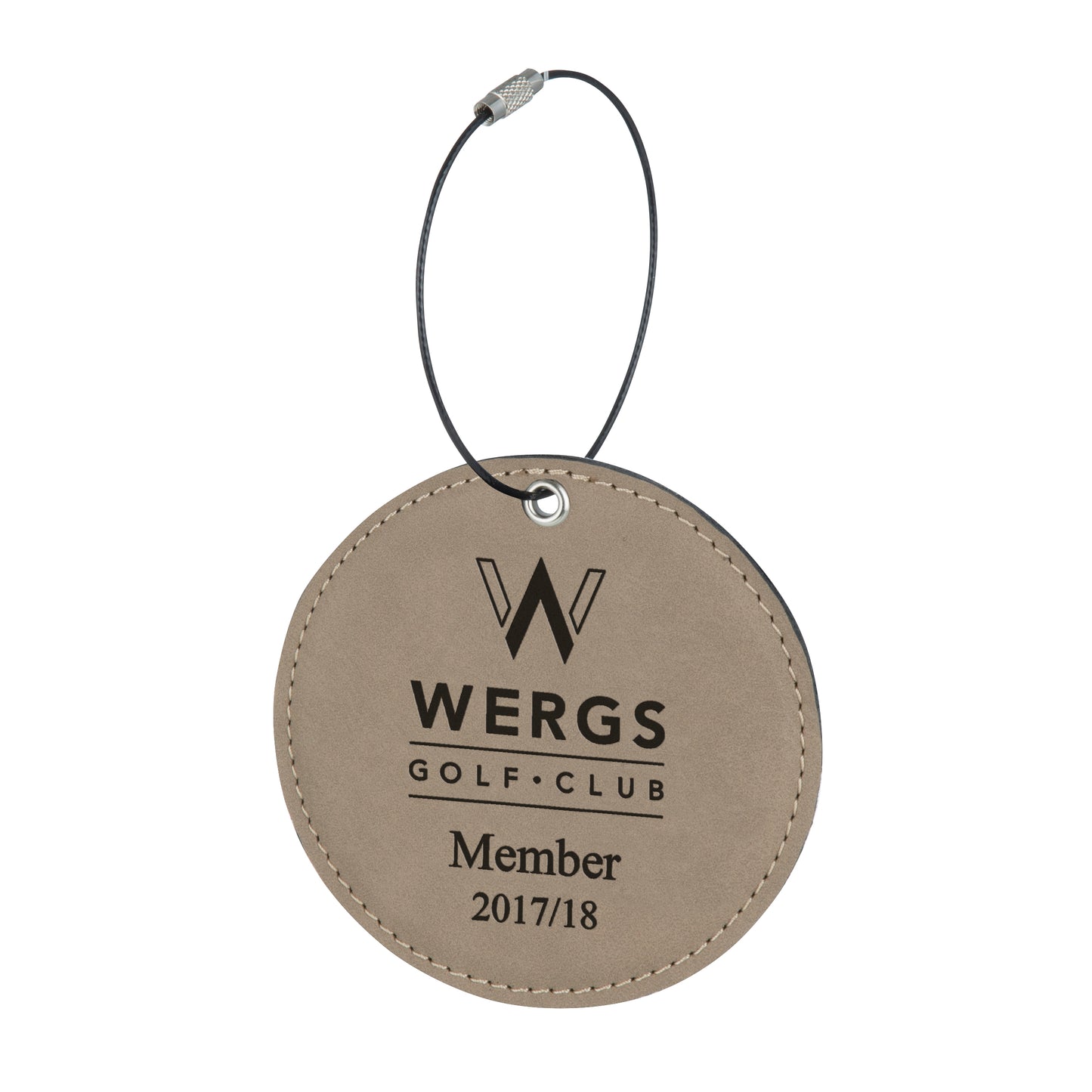 Leatherette Round Brown Bag Tag