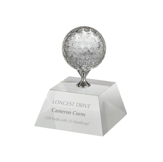 12.5cm Golf Crystal Award
