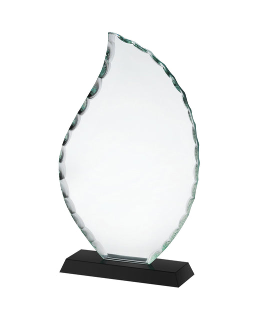 Clear & Black Crystal Teardrop Award with Patterened Edge