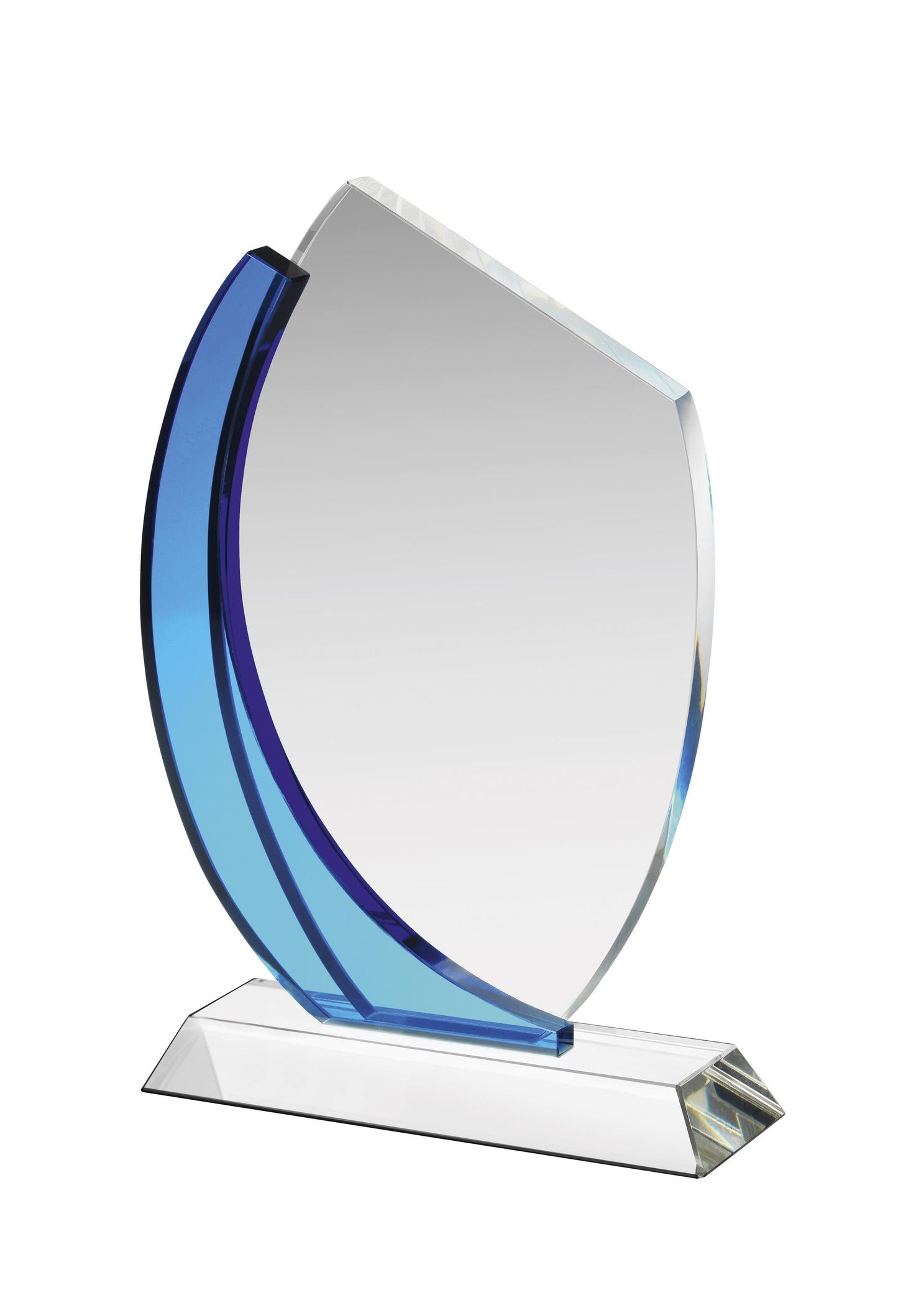 Clear & Blue Crystal Flame Shape Award