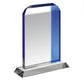 Clear & Blue Crystal Rectangle Plaque Award - Jackson Corporate Trophie
