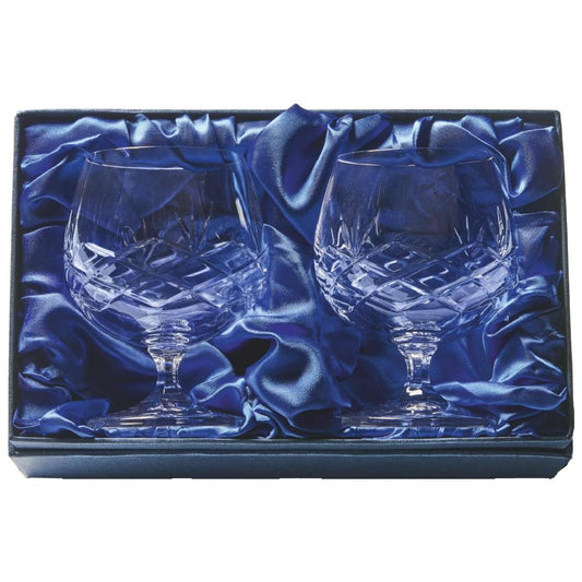 Two Crystal Brandy Balloons in Presentation Case
