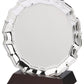Heavy Nickel Plated Salver Award On Wood Stand